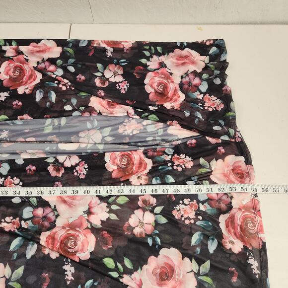 Shein Clasi Sheer Floral Mesh Hi-Lo Longline Top Size 3X - Picture 8 of 9